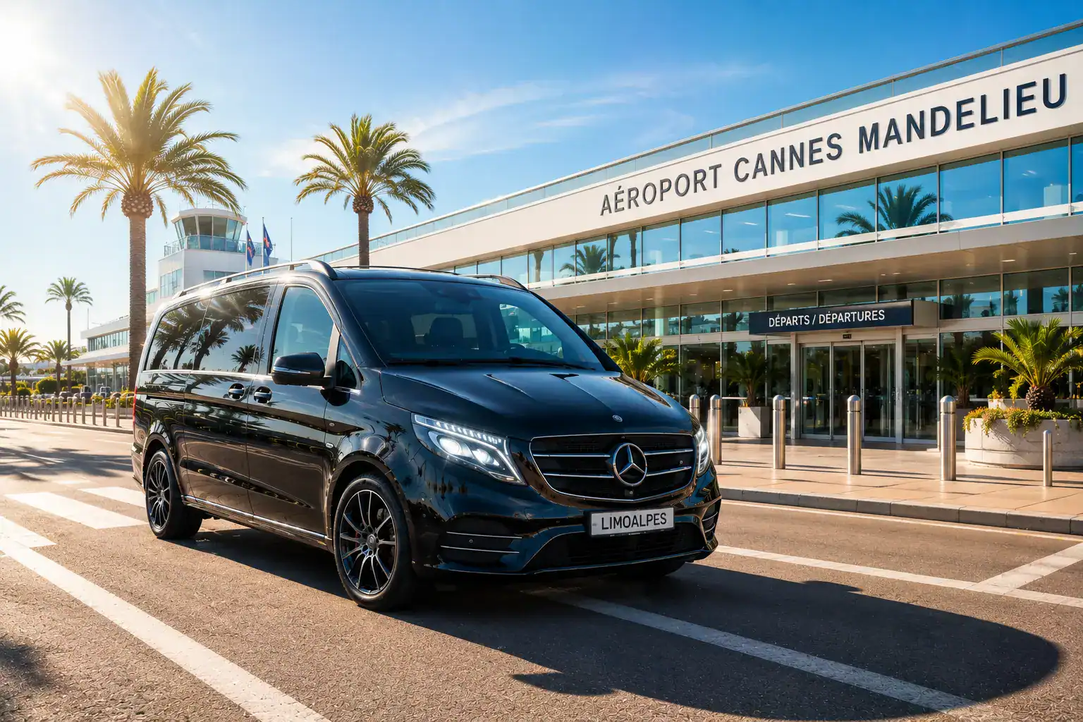 Cannes Airport Transfer — LimoAlpes private jet chauffeur service Cannes Mandelieu Airport