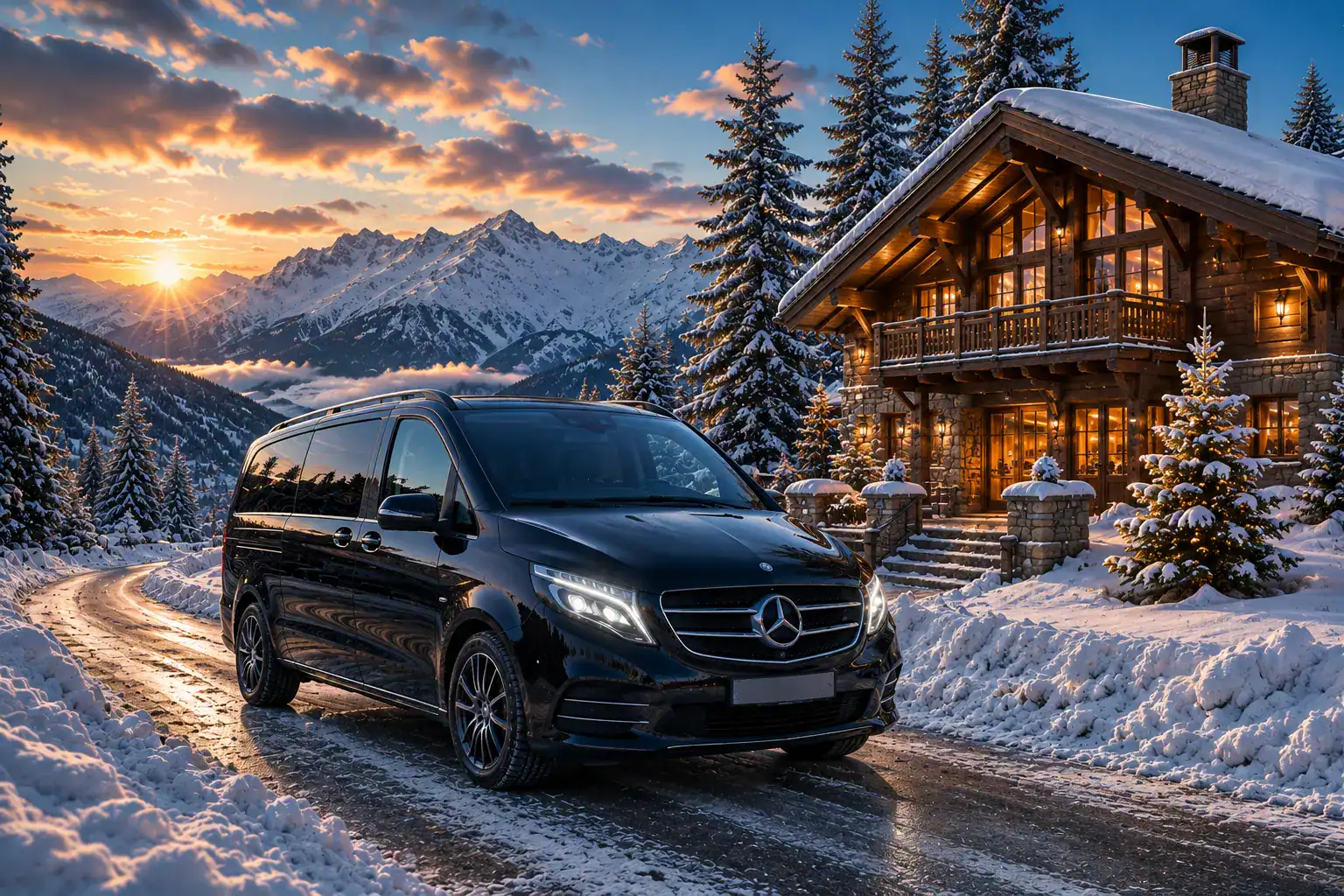 Private driver Courchevel — LimoAlpes Mercedes chauffeur service