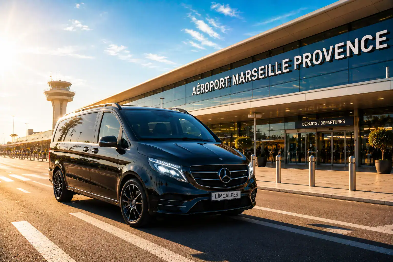 Marseille Airport Transfer — LimoAlpes Mercedes chauffeur service Marseille Provence Airport