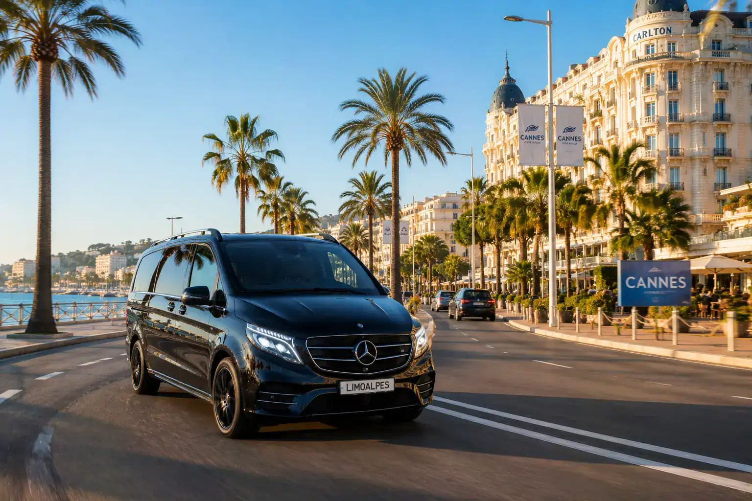 Private Driver Cannes — LimoAlpes Mercedes chauffeur service French Riviera