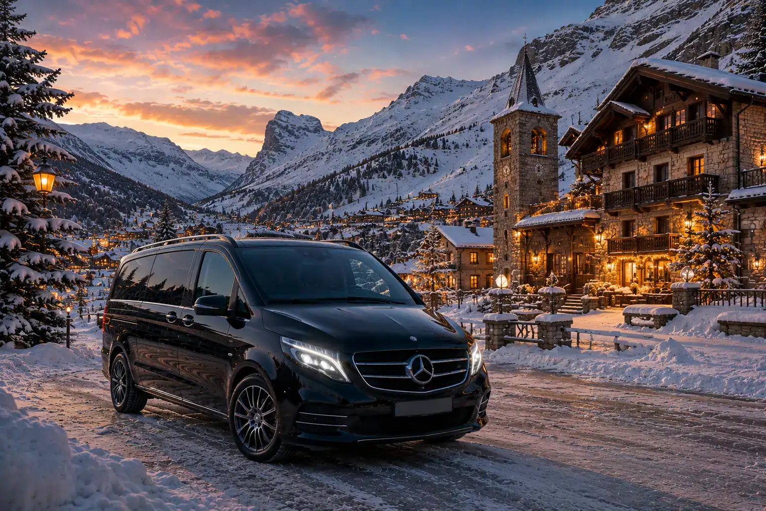 Private driver Val d'Isère — LimoAlpes Mercedes chauffeur service
