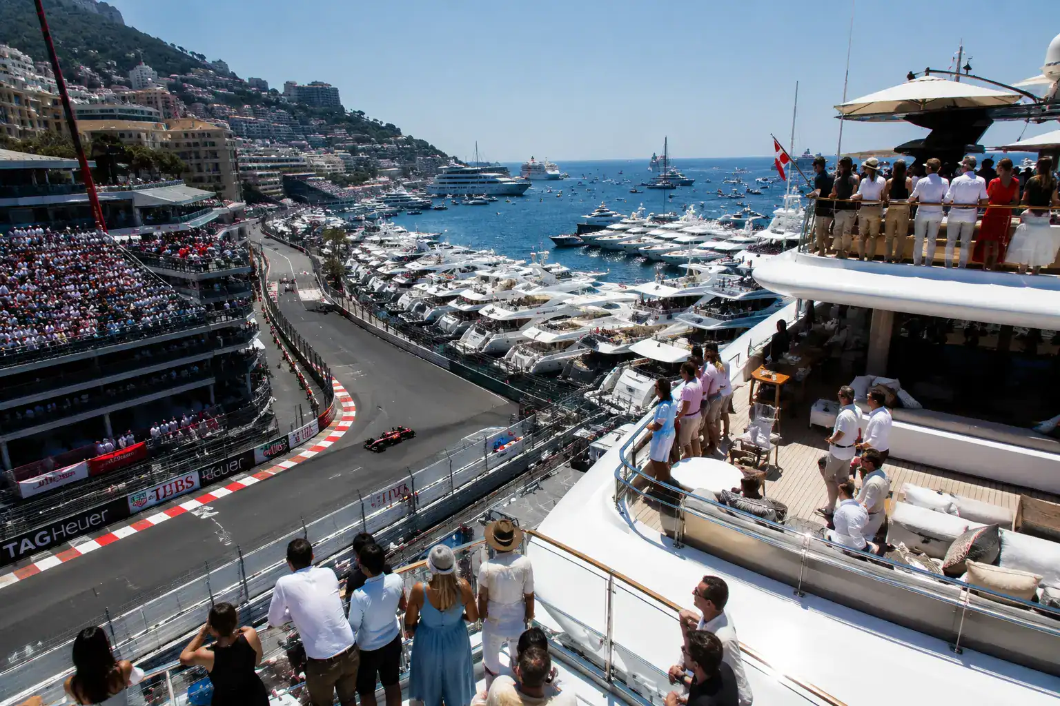Monaco harbour hotels and yachts Grand Prix
